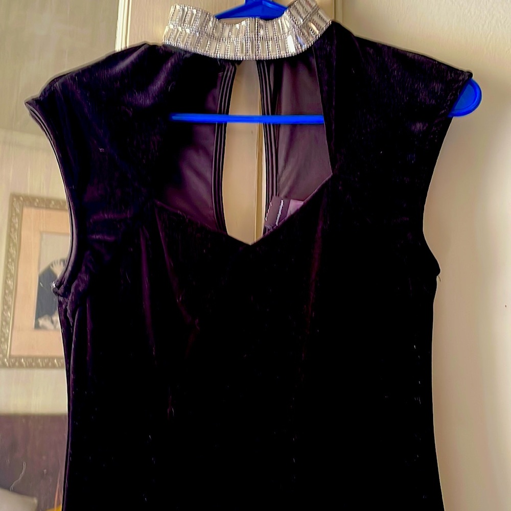 Black velvet cocktail dress.